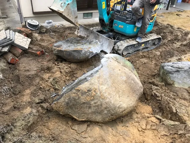 庭石撤去の施工写真2