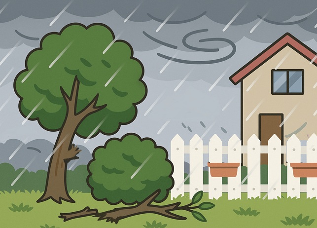 台風_折れた木